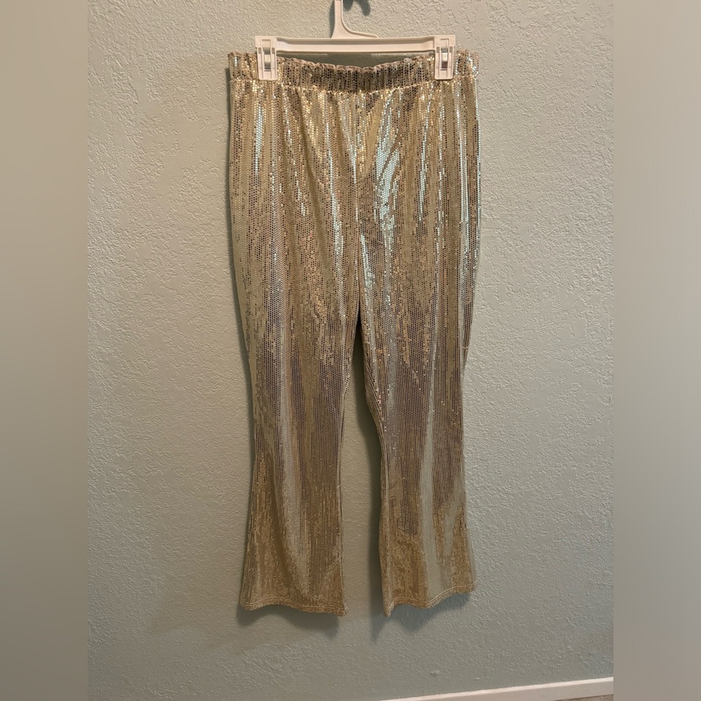 Women’s gold sequins pants